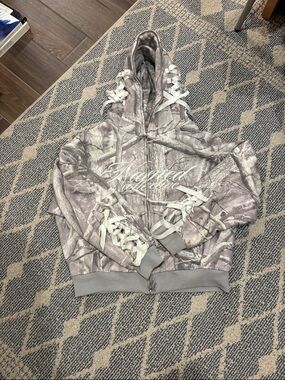 Named collective Laced Hoodie Jacket with logo - Light Gray Frost